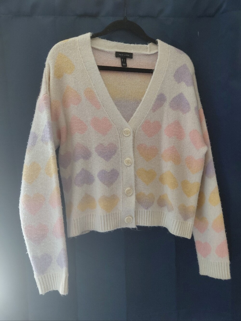 Carebear-Core Cozy Heart Cardigan, Large